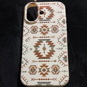 Aztec Pattern Phone Case - Cream and Brown iPhone 17